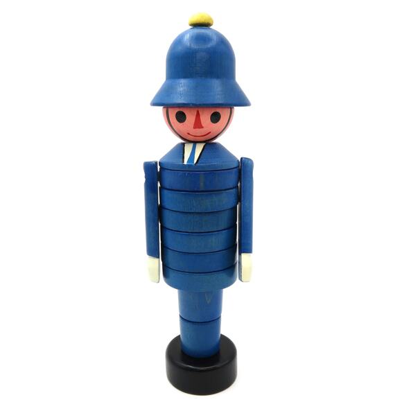 Vintage Czechoslovakia Wooden Stacking Policeman Toy Mid Century Modern Figure - Picture 10 of 10